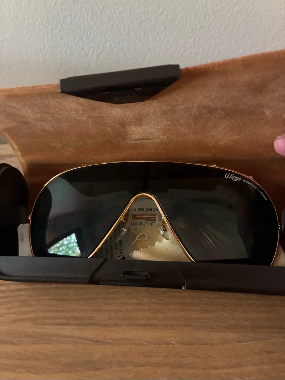 Vintage B&L Ray-Ban Wings Sunglasses Gold 1988 Rare